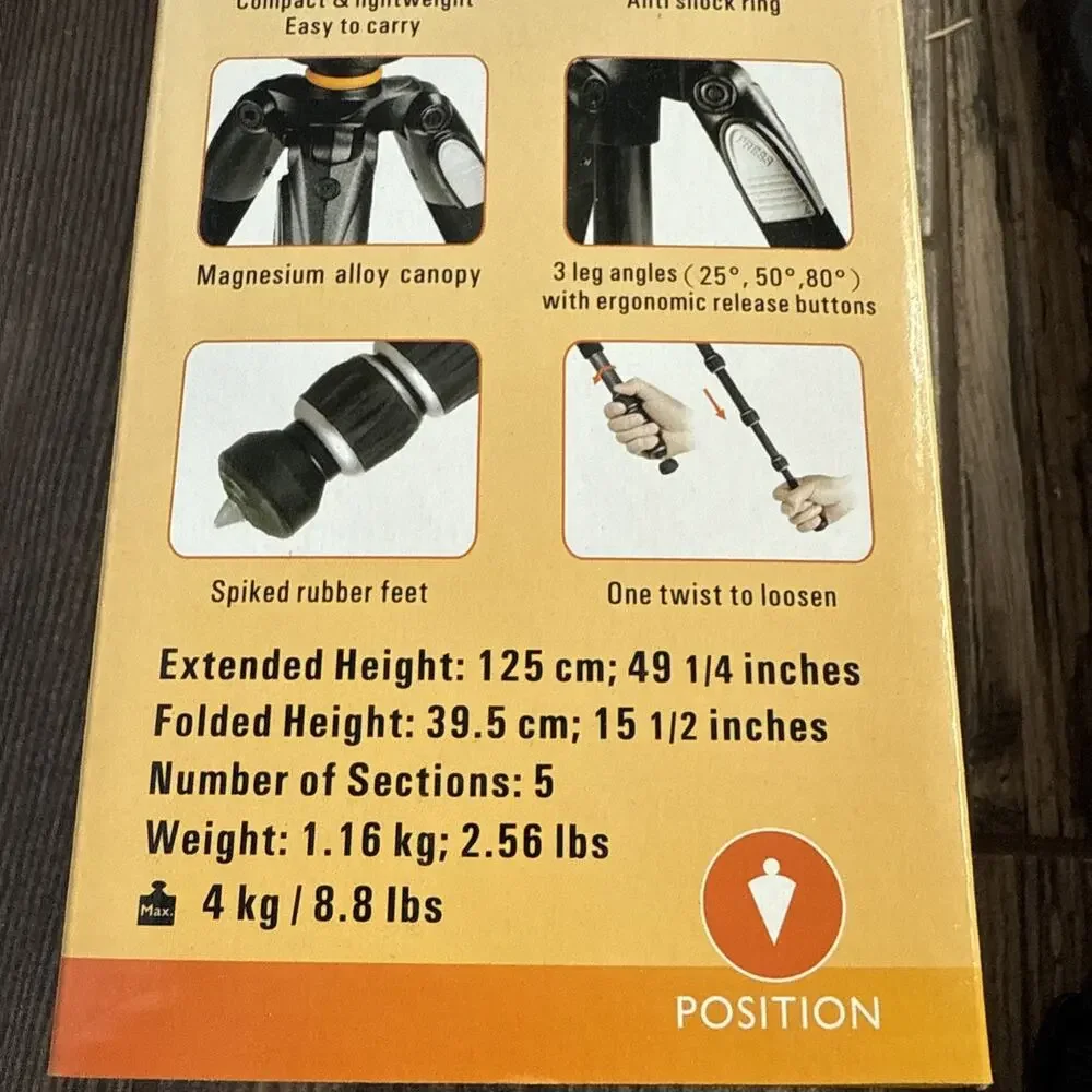 Vanguard Alta+ 255CT 5-Section Carbon Fiber Tripod Compact Travel Photography